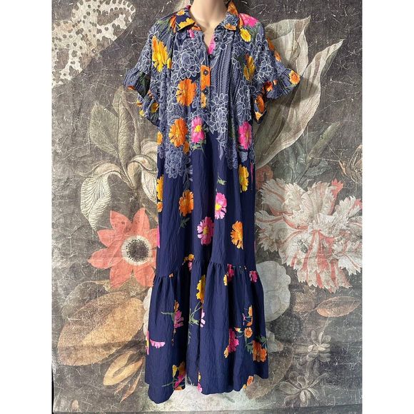 New Anthropologie Ruffle Sleeve Dress Size Small - Picture 5 of 8
